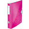 A pink file folder with a geometric pattern, the inscription "Leitz".