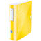 Yellow patterned binder. Print: Leitz. With silver rings.