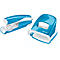 LEITZ® Bürolocher + Tischheftgerät Wow SET, metallic-blau