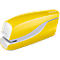 Gele gele stapeleenheid, wit accent, met de inscriptie "LEITZ".