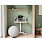 LEITZ Ergo Compact bureau, rechthoekig, in hoogte verstelbaar met gasveer, T-voet, met wielen, B 800 x D 600 x H 750-1140 mm, wit/wit