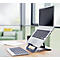 Leitz Ergo Laptopständer 6346-00-89, für 1 Laptop/Tablet 10-17', ergonomisch, ultraflach, zusammenklappbar, höhenverstellbar, Aluminium, dunkelgrau