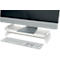 Leitz® Ergo monitorstandaard, voor 1 beeldscherm tot 27', in hoogte verstelbaar, met opbergruimte voor toetsenbord, B 209 x D 438 x H 112 mm, lichtgrijs