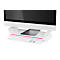 LEITZ® Ergo WOW Monitorständer, ergonomisch, für Monitore bis 27", 2-stufig höhenverstellbar mit Ablagefläche für Tastatur, B 209 x H 112 mm, weiss/rosa
