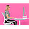 LEITZ® Ergo WOW Monitorständer, ergonomisch, für Monitore bis 27", 2-stufig höhenverstellbar mit Ablagefläche für Tastatur, B 209 x H 112 mm, weiss/rosa