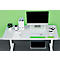 LEITZ® Ergo WOW polssteun voor toetsenborden, ergonomisch, 2-staps hoogteverstelbaar, L 437 x B 71 x H 21 mm, wit/groen