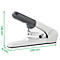 Light gray stapler with dark gray handle. Dimensions: 238 mm long, 146 mm high, 61 mm wide.