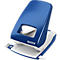 Blue and white hole punch from the Leitz brand. The product is shown in detail.