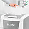Leitz IQ Autofeed Office 300 papiervernietiger P4, volledig automatisch, deeltjes snijden 4 x 30 mm, 60 lr, 300 vel snijcapaciteit, met rollen, wit