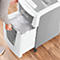 Leitz IQ Autofeed Office 300 papiervernietiger P4, volledig automatisch, deeltjes snijden 4 x 30 mm, 60 lr, 300 vel snijcapaciteit, met rollen, wit