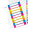 LEITZ® kunststof indexbladen Wow, cijfers 1-10, A4 extra breed, Via pc beletterbaar, losbladig