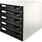LEITZ® ladebox, 5 schuifladen, A4, polystyreen, lichtgrijs/zwart