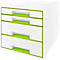 LEITZ® ladebox WOW CUBE 5213, 4 schuifladen, A4, polystyreen, groen