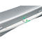 Detail shot of a Leitz laminator. Gray-silver casing with green indicators and Leitz logo.
