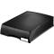 Black, rectangular office paper tray with rounded corners. Sticker "LEITZ".