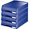Blue stacked drawers with the LEITZ logo.
