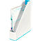 White magazine rack with blue accent, holding a book titled Corporate Annual Report.