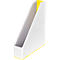 White, slanted paper tray with yellow accents. Yellow inside. Angular, minimalistic.
