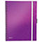 Purple notebook with spiral binding, elastic band and Leitz logo.