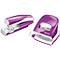 LEITZ® office punch + desktop stapler Wow SET, violeta metálico