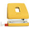 Yellow hole punch with white and red accents, LEITZ logo.