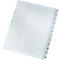 Transparent, punched document dividers with 12 numbered tabs. Lines mark the page divisions.