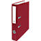 Red file folder with white label and FSC mark.
