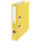 Yellow binder with white label, metal fittings, and FSC logo. The inside pages are white.