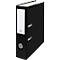 Black file folder, open. A white label on the spine marked with the FSC logo.