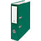 Green file folder with white label and metal fittings.