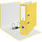 Yellow file folder, opened with white interior and silver lever mechanism. On the outside, a white label and an FSC seal.