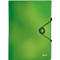 Green folder with elastic closure. The Leitz logo is at the bottom right.