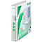 White Leitz binder with green accents, product name, green circle symbols.