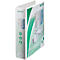 White binder with green accent and Leitz logo. Printed images of binders and text.