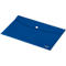 Blaue Dokumententasche mit Knopfverschluss. Leitz-Logo.