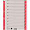 LEITZ® scheidingsbladen A4 1652, gebruik naar eigen inzicht, 100 stuks, rood