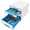 LEITZ® Schubladenbox WOW CUBE 5213, 4 Schübe, DIN A4, Polystyrol, blau