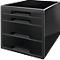 LEITZ® Schubladenbox WOW CUBE 5213, 4 Schübe, DIN A4, Polystyrol, schwarz