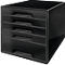 LEITZ® Schubladenbox WOW CUBE 5214, 5 Schübe, DIN A4, Polystyrol, schwarz