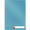 Blaues Leitz-Ordner, rechteckig, mit Aussparung und beschriftbarem Etikett.
