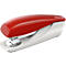 A red and white stapler. Red lid, white housing, LEITZ logo.
