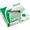 Box of Leitz staples, 23/15 XL, galvanized. A staple is next to it. Green and white design.