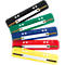 Various coloured Leitz binder bars lying on top of each other.