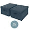 Leitz Stoff-Aufbewahrungsbox mit Deckel, klein, faltbar, 2er-Pack, 190 x 285 x 160 mm, samtgrau