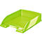 Bright green plastic document tray. The print "LEITZ" is visible.