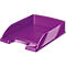Purple tray with rounded front and side cutout. Inscription Leitz.