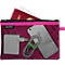 Leitz WOW Traveller Zip-Beutel, durchsichtiges Netzfach & blickdichtes Fach, Größe L, pink