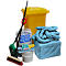 Lekkage set voor noodgevallen in rolcontainer, 167-delig, olieabsorberend blauw, absorptiecapaciteit 200 l