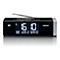 Schwarzes Lenco Digitalradio mit DAB+ Empfang und beleuchteter Digitalanzeige zeigt 16:10 Uhr und BBC World Service.