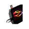 Schwarzer DVD-Player mit SD-Karte und USB-Stick. Das Display zeigt farbenfrohe abstrakte Formen.